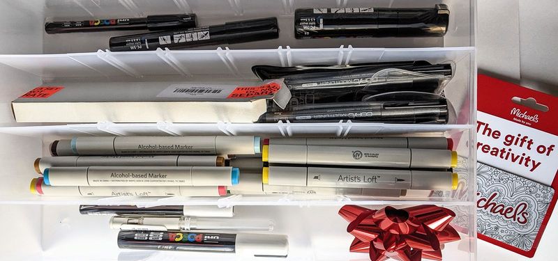 Art supplies given as retirement gift from friends 
